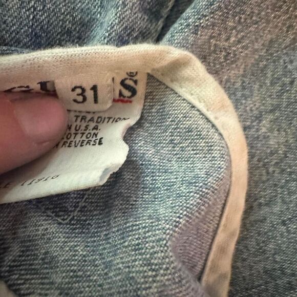 Vintage Guess Women's Blue Made in USA Jean Shorts Size 31 - Picture 5 of 5